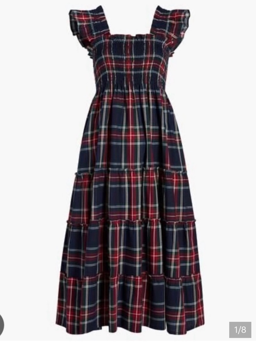 NWOT Hill House Nap Dress Green Red Navy Tartan Plaid Sleeveless Size XXS